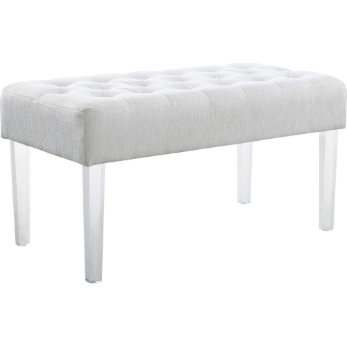 Ella Bench in Tufted Glitz Fabric & Clear Acrylic
