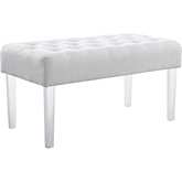 Ella Bench in Tufted Glitz Fabric & Clear Acrylic