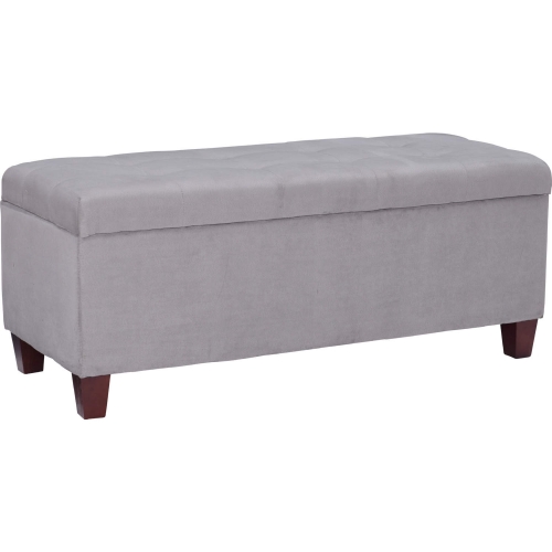 Carmen Shoe Storage Ottoman in Tufted Grey Microfiber