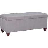Carmen Shoe Storage Ottoman in Tufted Grey Microfiber