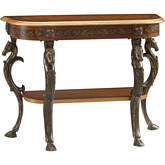 Masterpiece Demilune Console Table in Wood & Metal