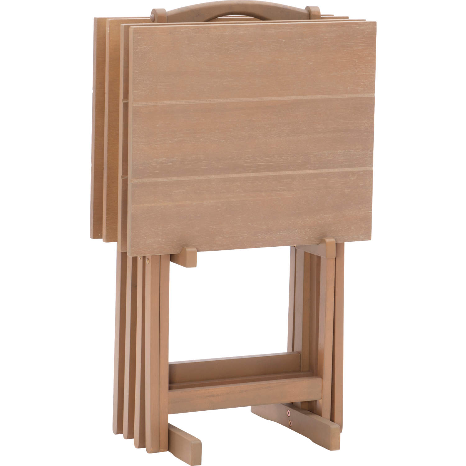 Linon 43041GRYSET01ASU Linon Tray Table Set in Driftwood Gray