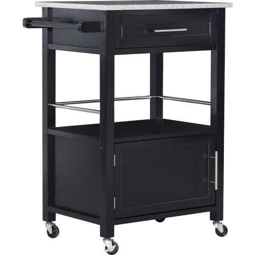 Mitchell Kitchen Cart in Black & Gray Granite