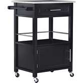 Mitchell Kitchen Cart in Black & Gray Granite