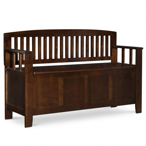 Cynthia Storage Bench in Walnut Finish Wood