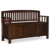 Cynthia Storage Bench in Walnut Finish Wood
