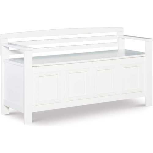 Laredo Storage Bench in White Finish Wood