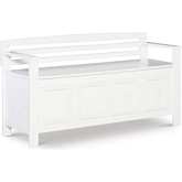 Laredo Storage Bench in White Finish Wood