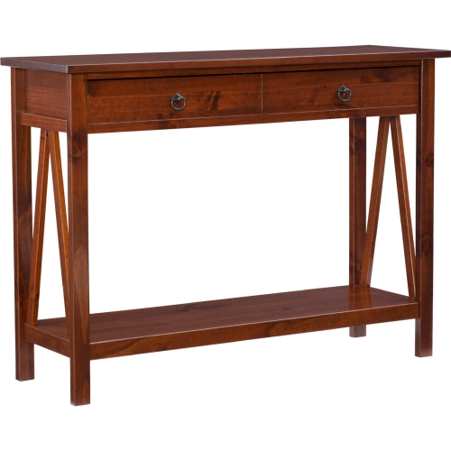 Titian Console Table in Antique Tobacco Finish Wood
