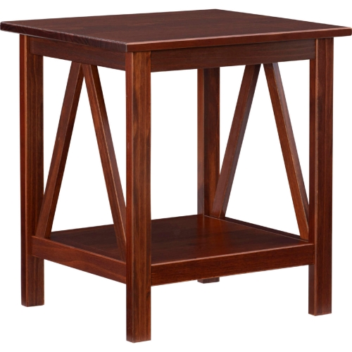 Titian End Table in Antique Tobacco Finish Wood