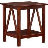 Titian End Table in Antique Tobacco Finish Wood