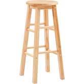 Linon 29" Bar Stool in Natural Finish Wood