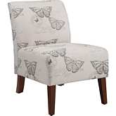 Lily Accent Chair in Butterfly Pattern Fabric