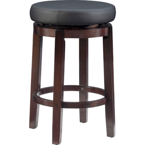 Maya 24" Counter Stool in Black Leatherette & Wood