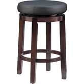 Maya 24" Counter Stool in Black Leatherette & Wood