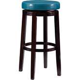 Maya 29" Bar Stool in Teal Blue Leatherette & Wood