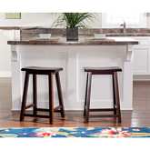 Saddle Counter Stool in Dark Brown Finish