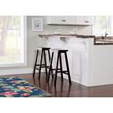 Saddle Bar Stool in Dark Brown Finish