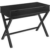 Peggy Lift Top Desk in Black Finish Wood