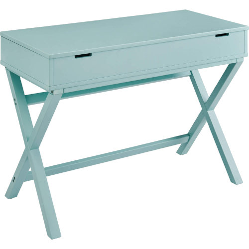 Peggy Lift Top Desk in Pastel Turquoise Blue Finish Wood