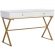 Linon 2 Drawer Campaign Desk in White & Gold