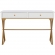 Linon 2 Drawer Campaign Desk in White & Gold