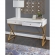 Linon 2 Drawer Campaign Desk in White & Gold