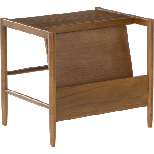 Flanagan Magazine Rack in Walnut Brown Finish Wood