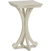 Deacon Accent Side Table in Antique White Finish Wood