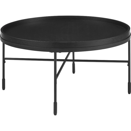 Soloman Coffee Table in Black Wood & Metal