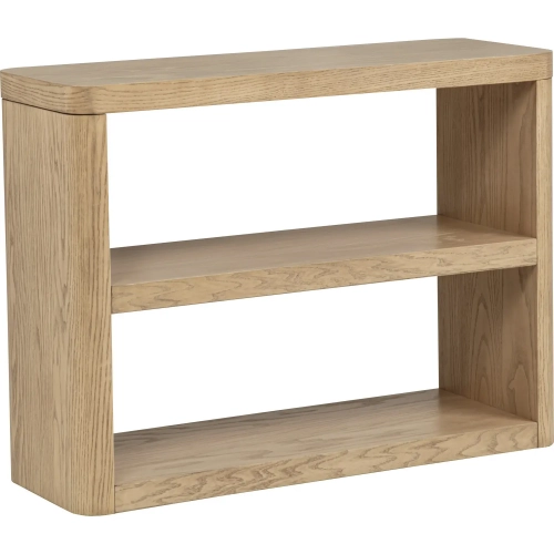 Gertrude 40" Console Table with Shelf in Natural Brown Finish Wood