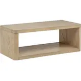 Gertrude 48" Coffee Table in Natural Brown Finish Wood