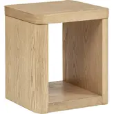 Gertrude 18" Square Side Table in Natural Brown Finish Wood