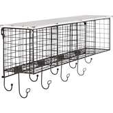 Four Cubby Wall Shelf in Black & White