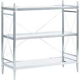 Pinnacle Floor Console Table in Chrome, Mirror & Glass