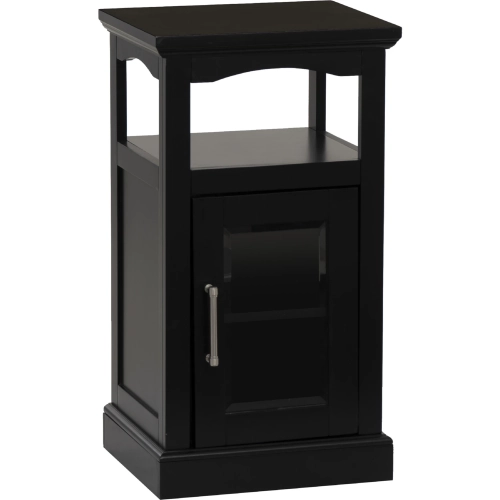 Serenity Demi Cabinet in Black Wood & Tempered Glass