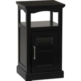 Serenity Demi Cabinet in Black Wood & Tempered Glass