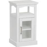 Serenity Demi Cabinet in White Wood & Tempered Glass