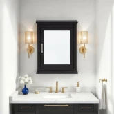 Serenity Medicine Cabinet in Black Wood & Tempered Glass