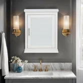 Serenity Medicine Cabinet in White Wood & Tempered Glass