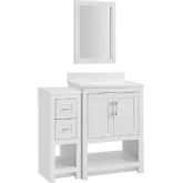 Blakely 25" Vanity Mirror & Floor Cabinet Set in White