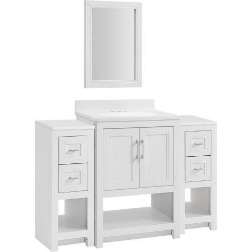 Blakely 25" Vanity Mirror & 2 Floor Cabinet Set in White