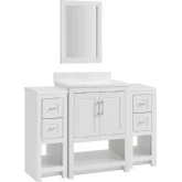 Blakely 25" Vanity Mirror & 2 Floor Cabinet Set in White