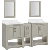 Blakely II 25" Vanity Mirror & Floor Cabinet Set in Sandstone