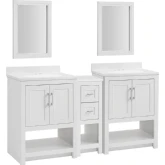 Blakely II 25" Vanity Mirror & Floor Cabinet Set in White