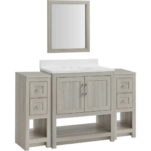Blakely 31" Vanity Mirror & 2 Floor Cabinet Set in Sandstone