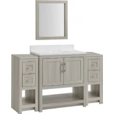 Blakely 31" Vanity Mirror & 2 Floor Cabinet Set in Sandstone
