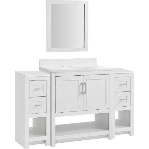 Blakely 31" Vanity Mirror & 2 Floor Cabinet Set in White