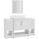 Blakely 31" Vanity Mirror & 2 Floor Cabinet Set in White