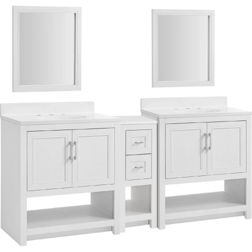 Blakely II 31" Vanity Mirror & Floor Cabinet Set in White